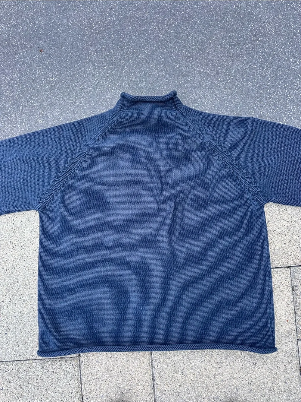 **VINTAGE** Classic J.Crew Rollneck Cotton Sweater. Relaxed Fit. Navy. XL. 90s